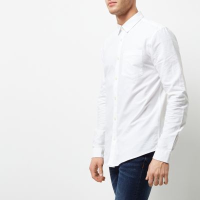 White casual regular fit Oxford shirt